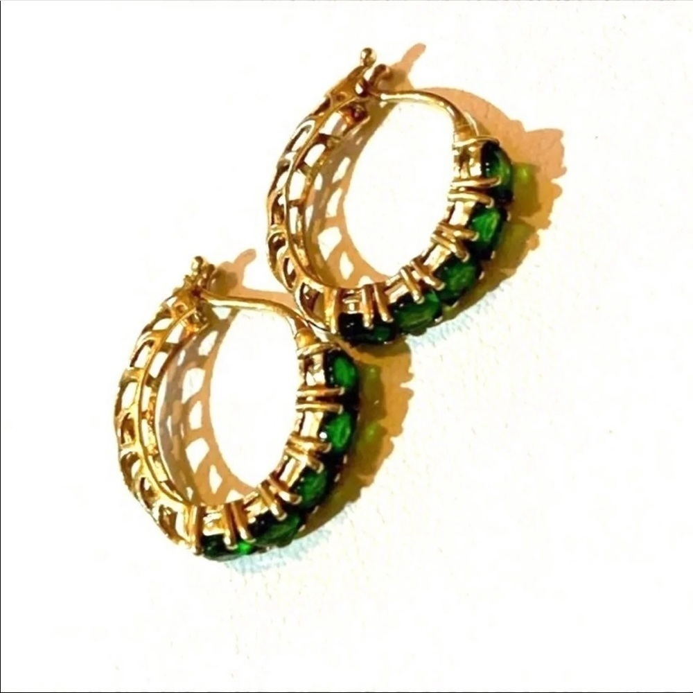 14k Gold Peridot Earrings Vtg